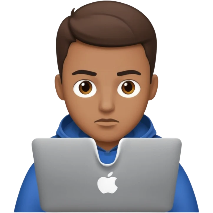 bold guy with macbook emoji