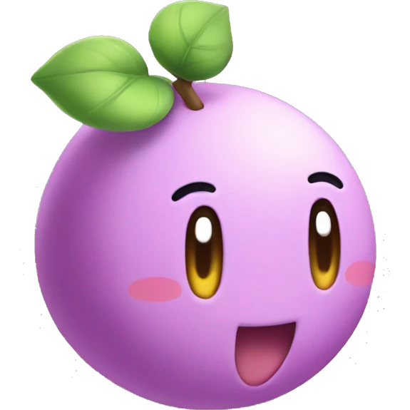 cute purple kirby  emoji