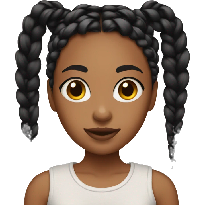 Girl with short box braids  emoji