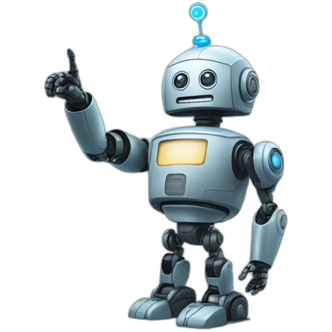 robot pointing to the sky above emoji