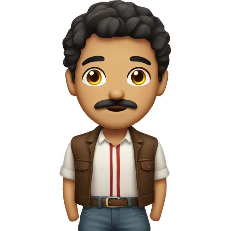 Cute Mexican boy with a little mustache  emoji