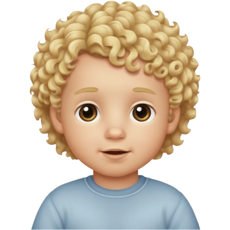 Make a cute baby boy with blonde curly hair  emoji