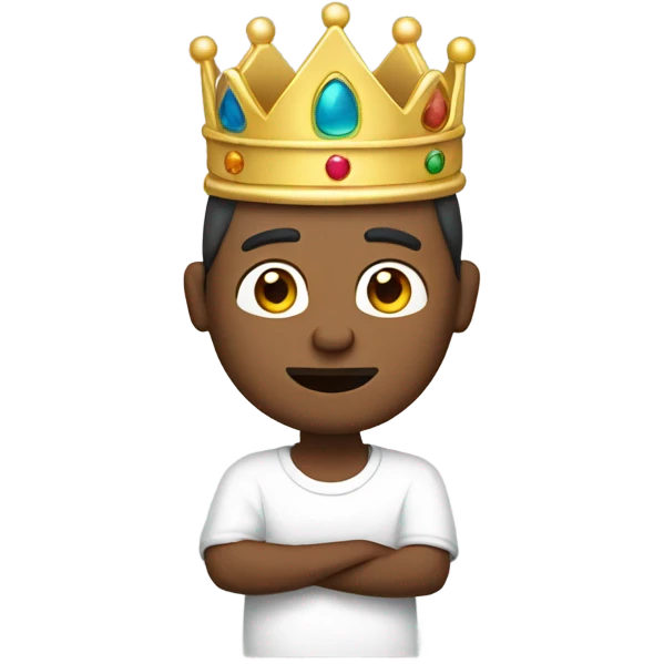 Hombre con corona blanco emoji