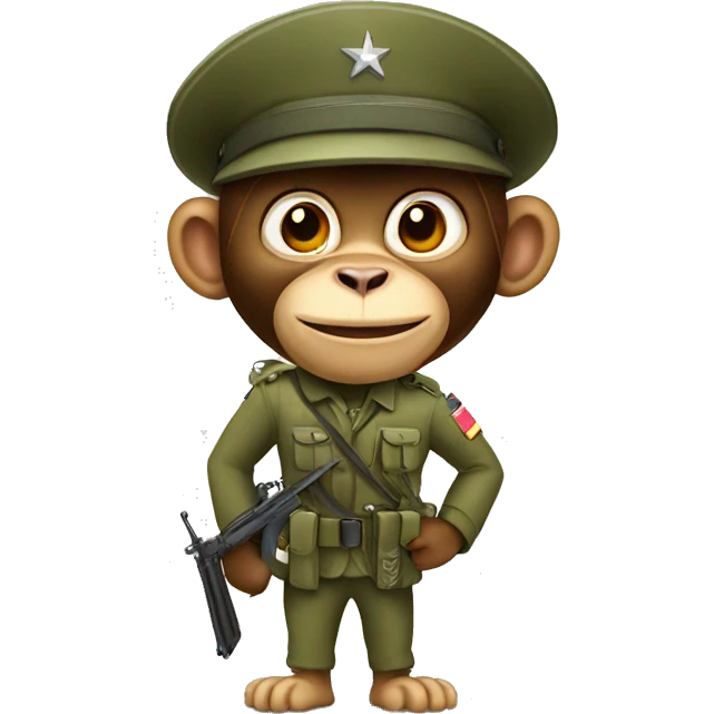 A funny soldier monkey emoji