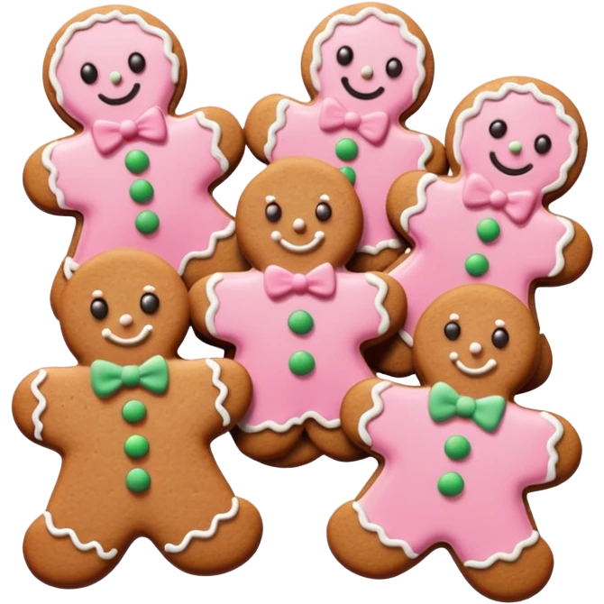 christmas gingerbreads pastel pink emoji