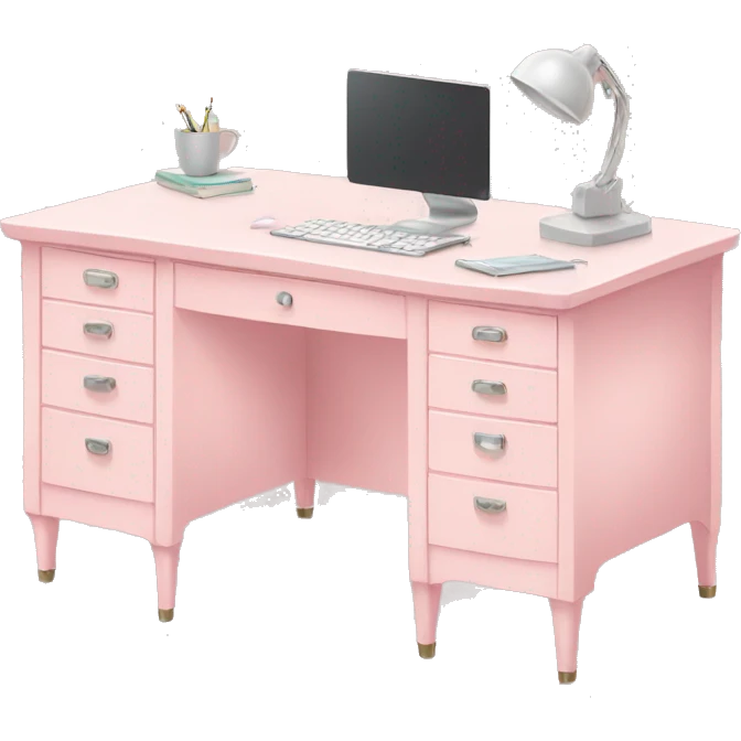 pastel pink desk emoji