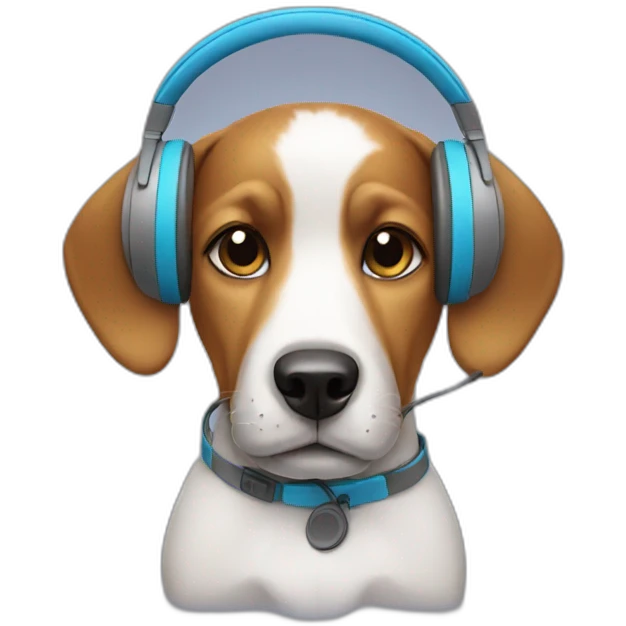Dog with headphones emoji