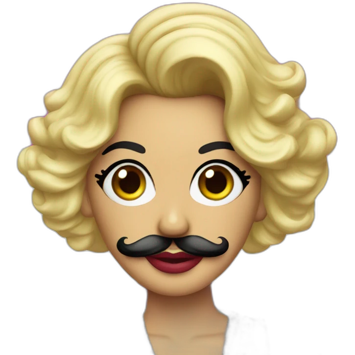 palestino drag queen con bigote emoji