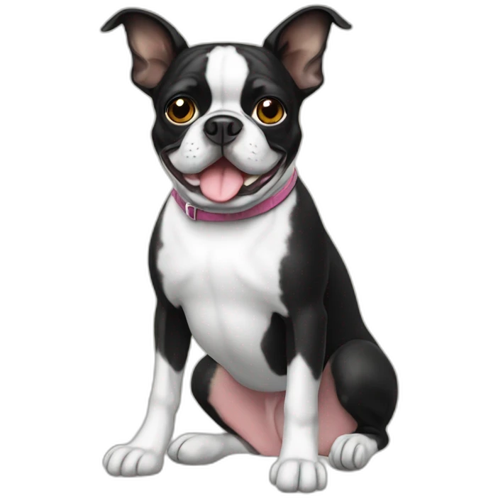 Sitting Boston Terrier emoji