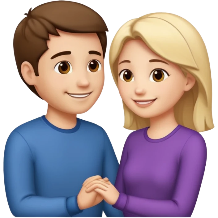 couple in love talking in profile emoji