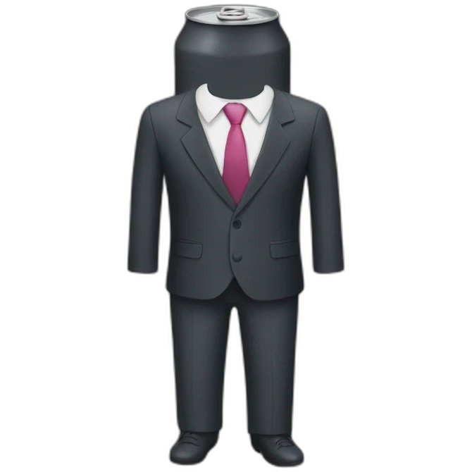 A can with a suit and legs emoji