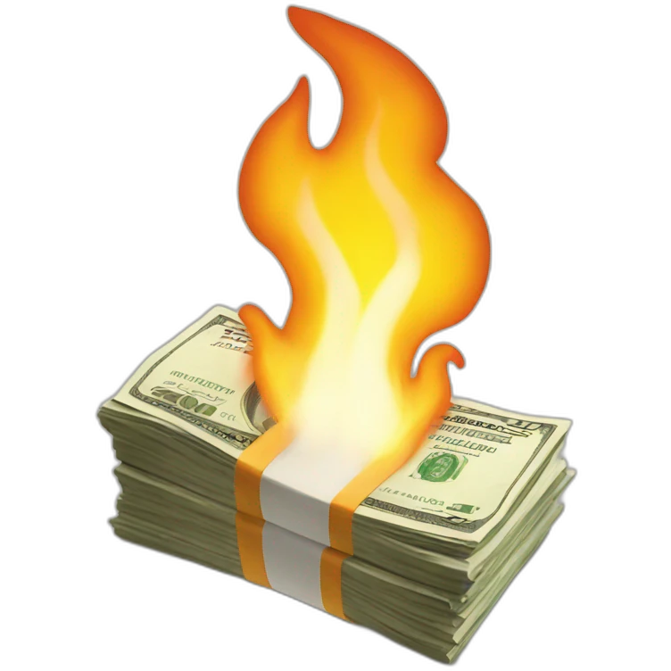 Money burning emoji