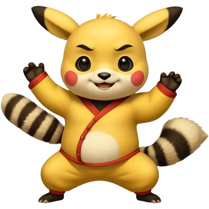 Pickachu with Kung fu panda po emoji