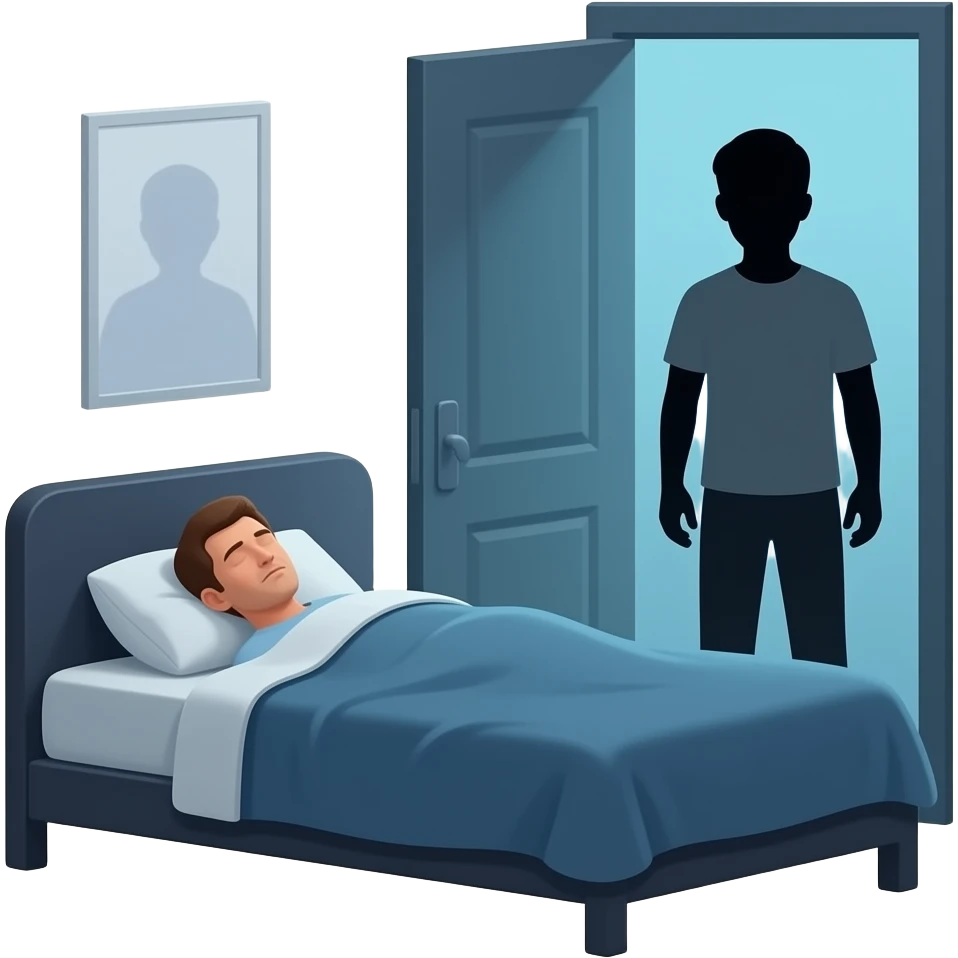 Quelquin qui est entrene de rentrer dans sont chambre seul emoji
