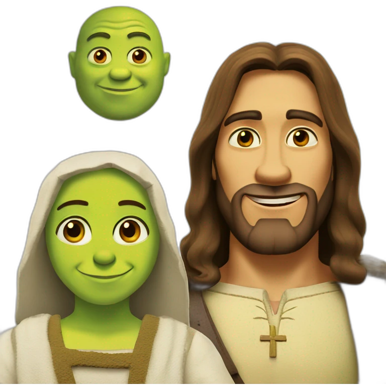jesus and shrek emoji