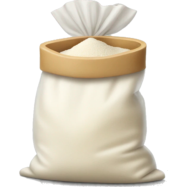 See through small bag of flour  emoji