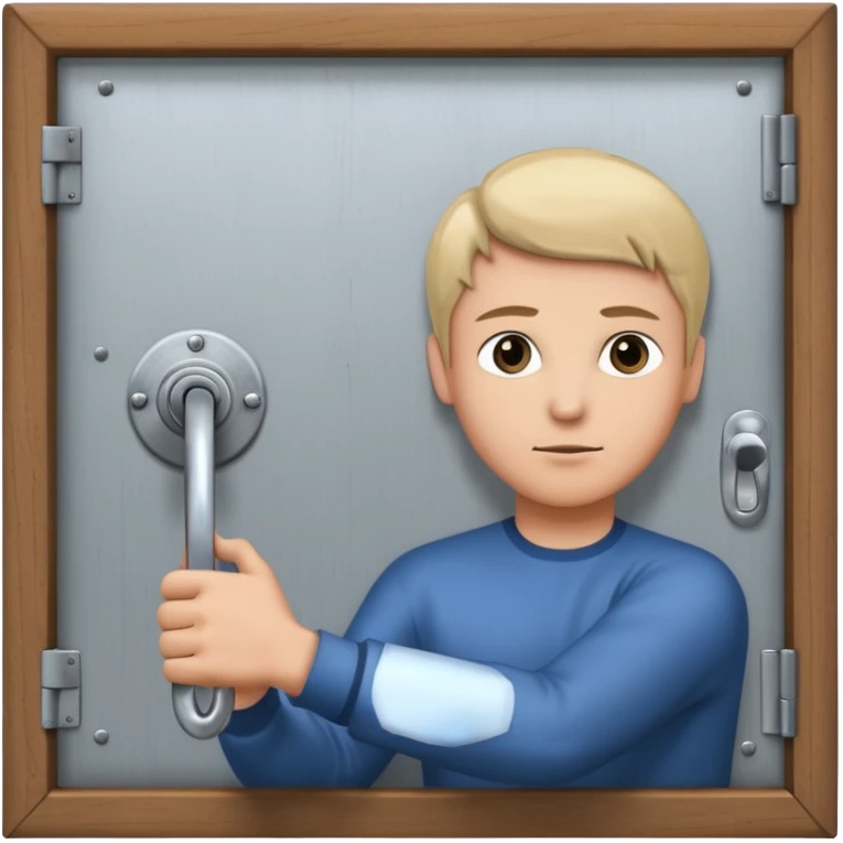 Someone locking a door emoji