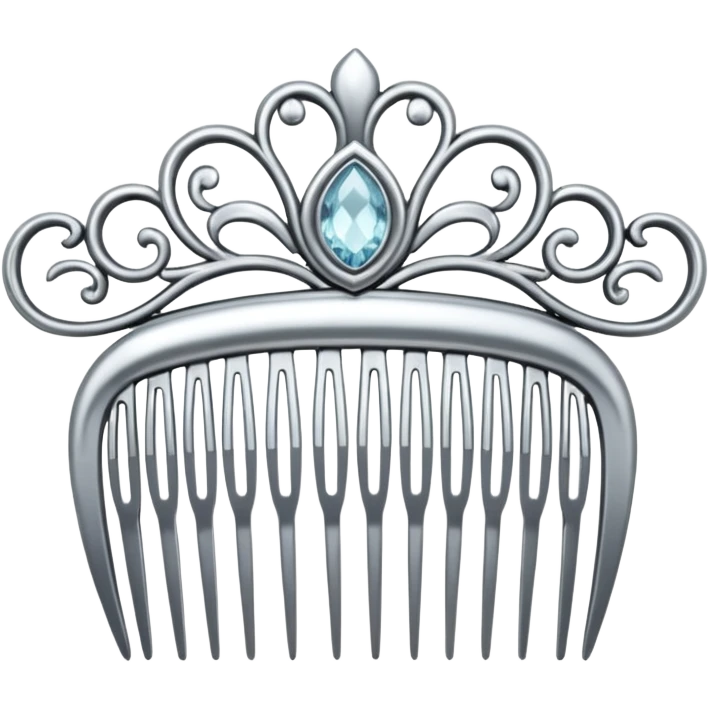 elegant silver hair comb emoji