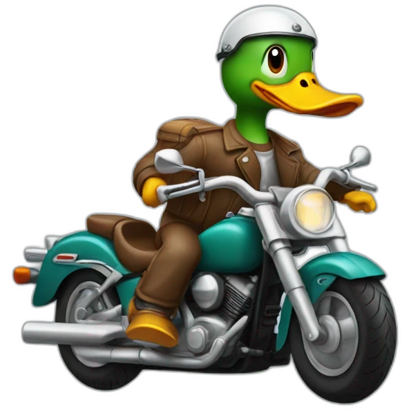 a duck on a motorcycle emoji