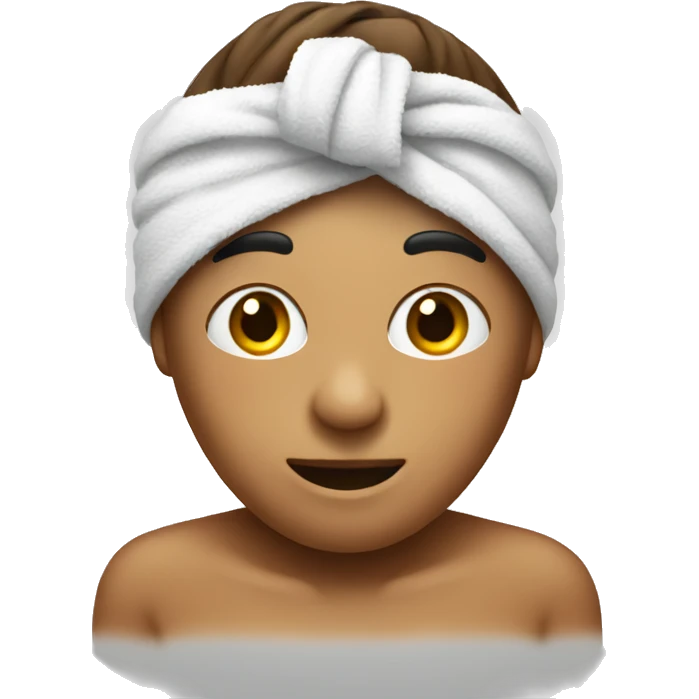 Cute emoji with towel on the head emoji