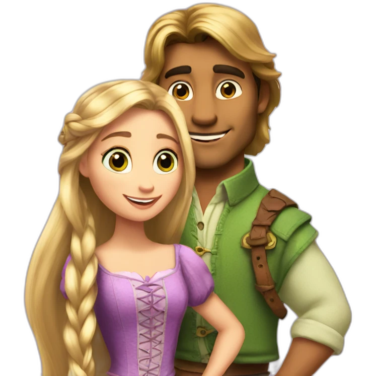 Rapunzel and Pascal emoji