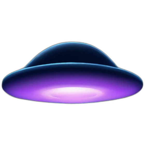 A UFO flying across the night sky with a trail of sparkles emoji