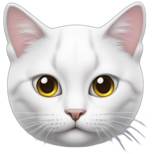 Gato branco de olho lilás emoji