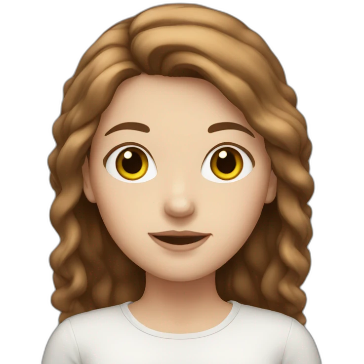 White girl with brown hair emoji