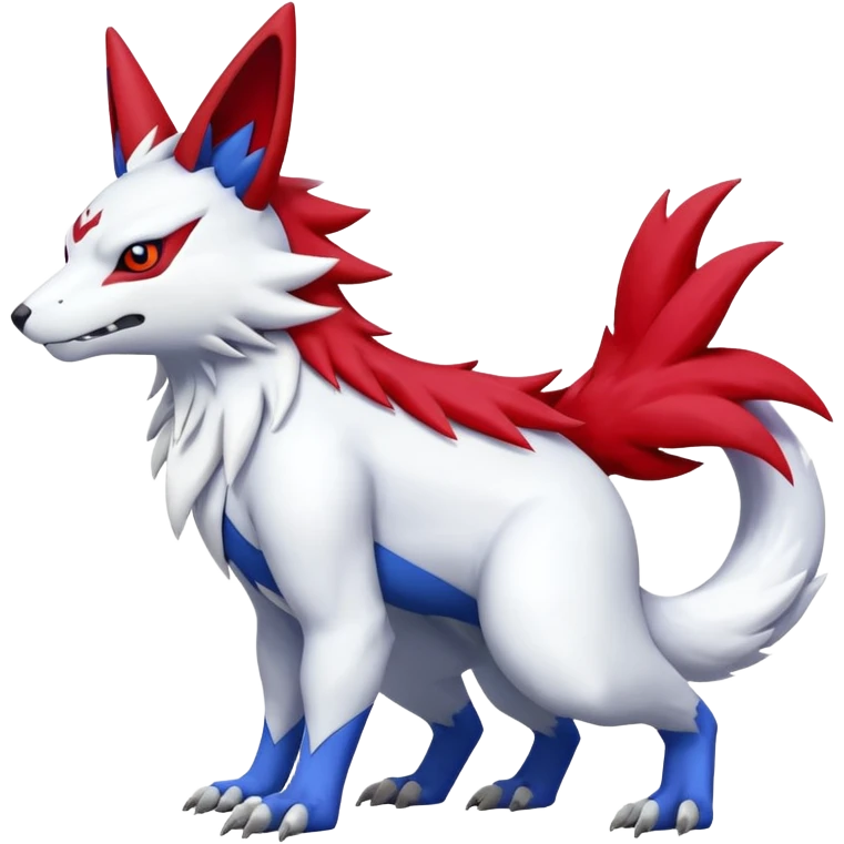 Garurumon-Zangoose-Renamon-fusion-hybrid-creature (full body) emoji