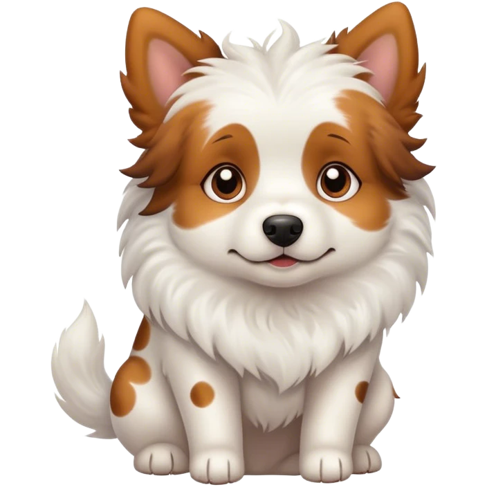 White dog with brown spots.  emoji