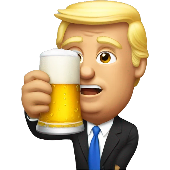 Trump drinking beer emoji