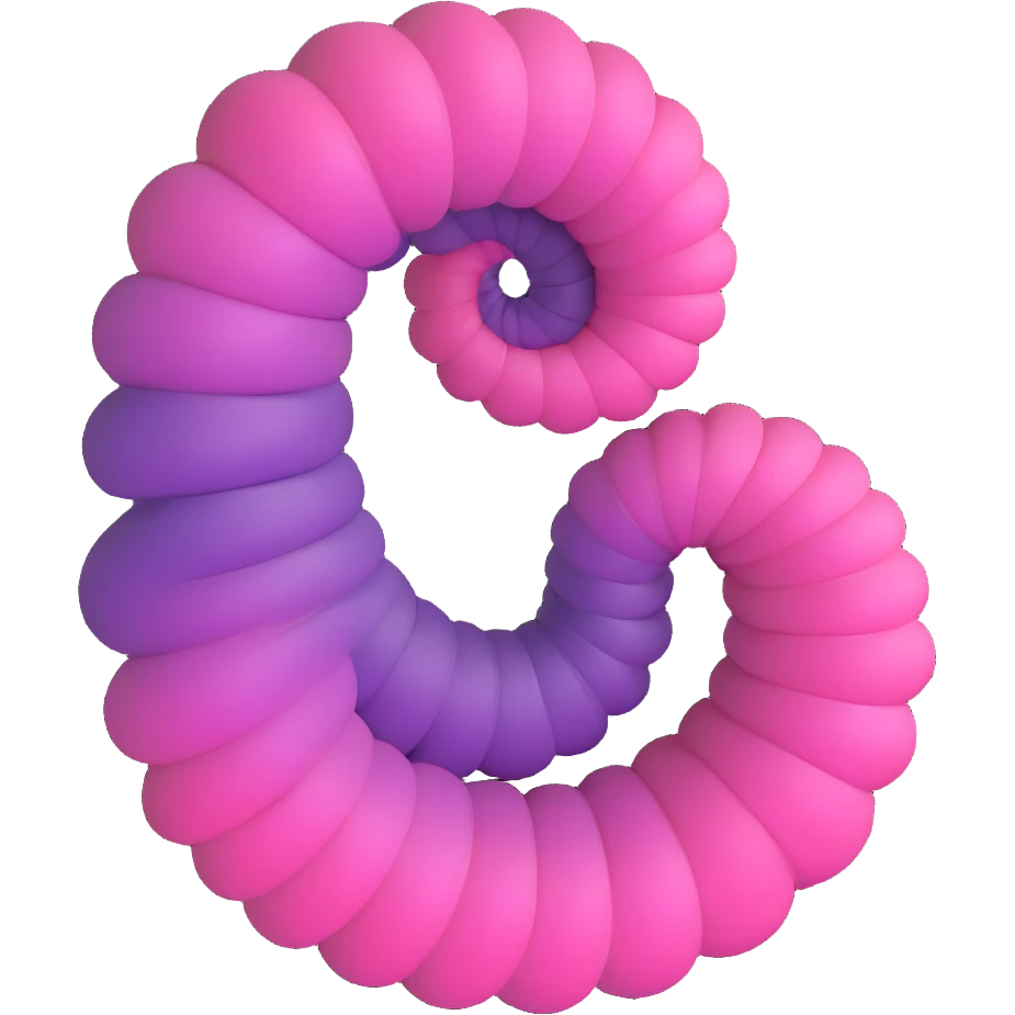 3D spiral, pink fading to purple, vibrant and bold emoji