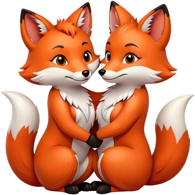 Lesbian Foxes in love  emoji