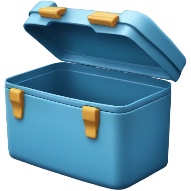 old fashion lunch box with no logo, blue color emoji