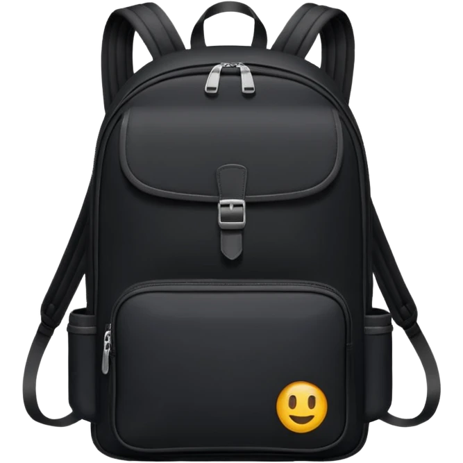 black backpack no face emoji