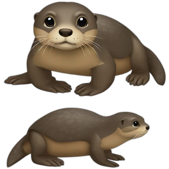 Loutre sur tortue emoji