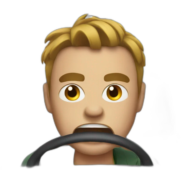 Angry man in a car emoji
