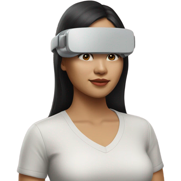 realistic AR/VR asian woman emoji