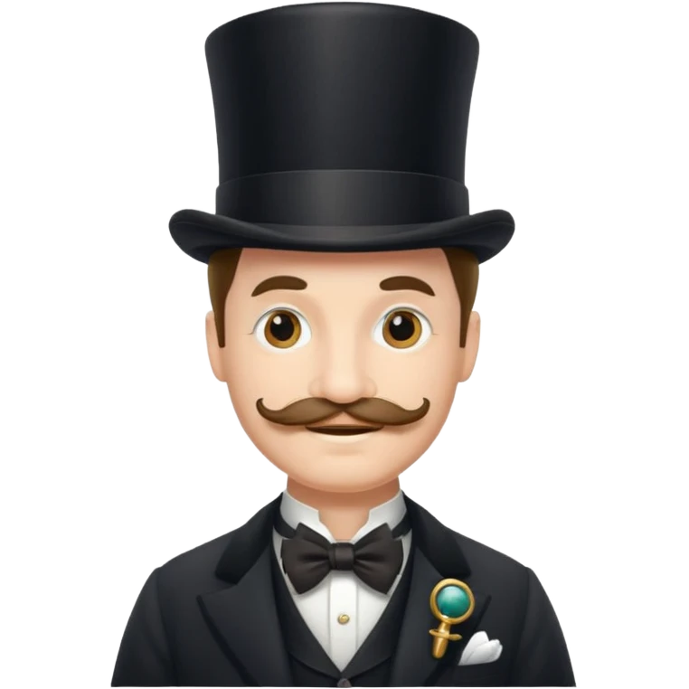 Fancy man with top hat and mustache and wearing monocle emoji