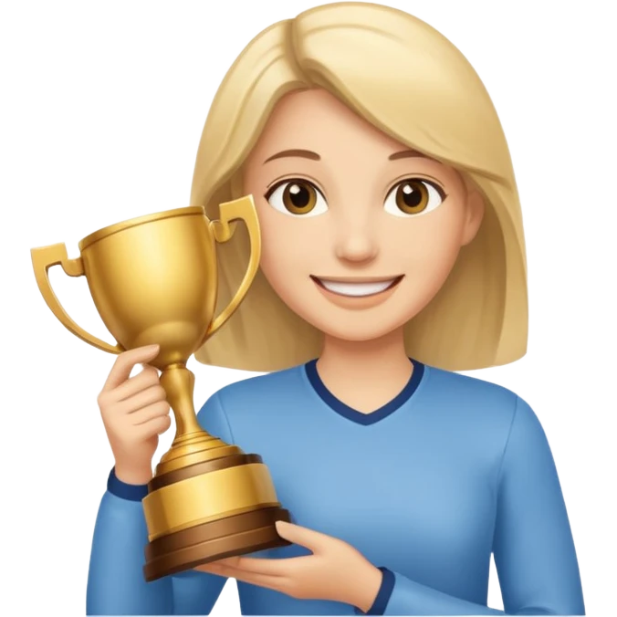 Sister winning trophy  emoji