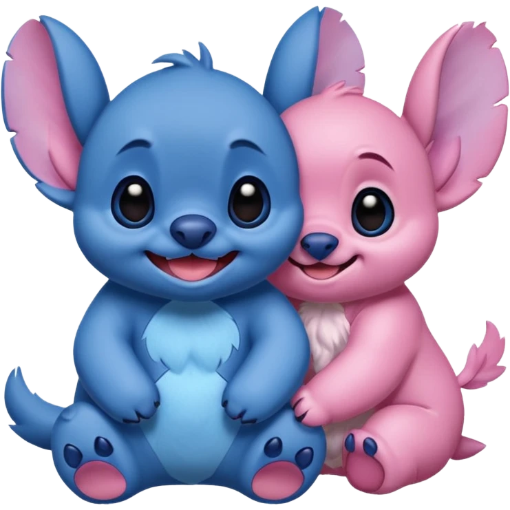 Stitch a cote de  Angel emoji