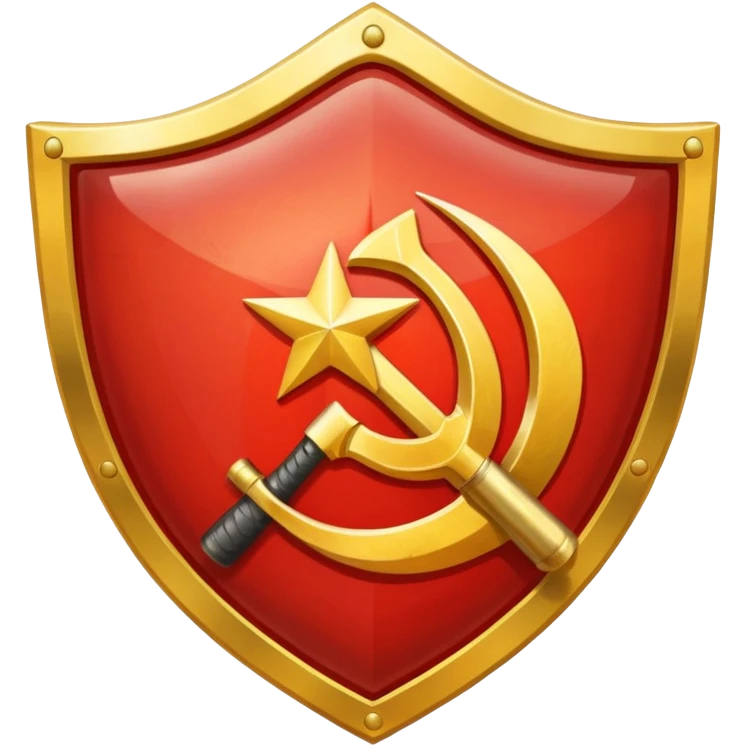 a shiny shield with the USSR flag inside emoji