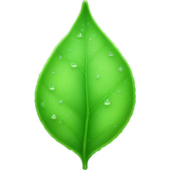 soft green leaf with morning dew drop emoji