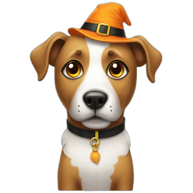 Dog in Halloween costume emoji