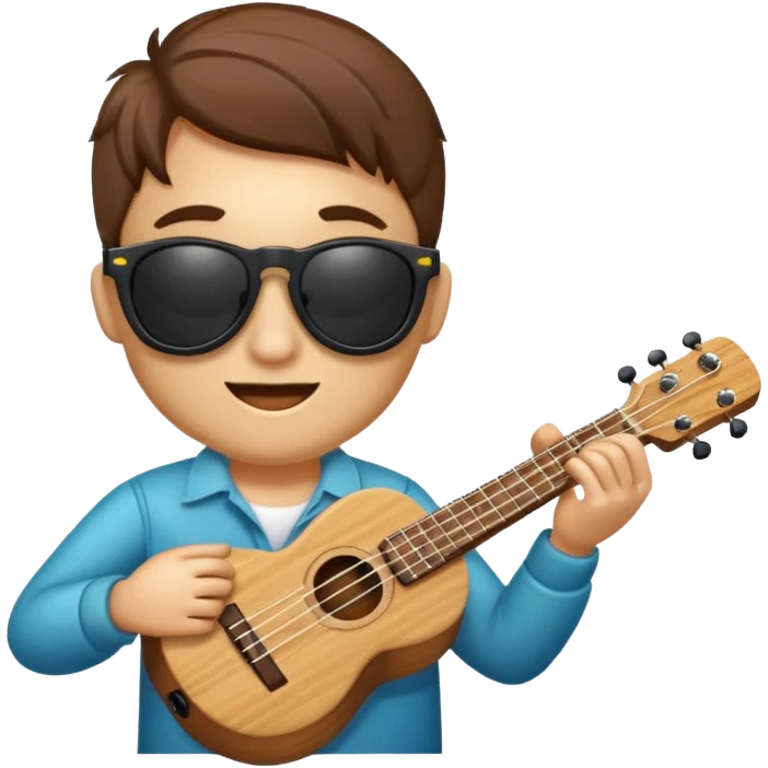 ukulele with sunglasses emoji