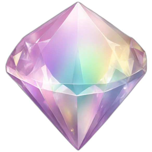 Pastel iridescent rainbow crystal diamond emoji