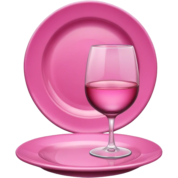 Plato y vaso rosa emoji