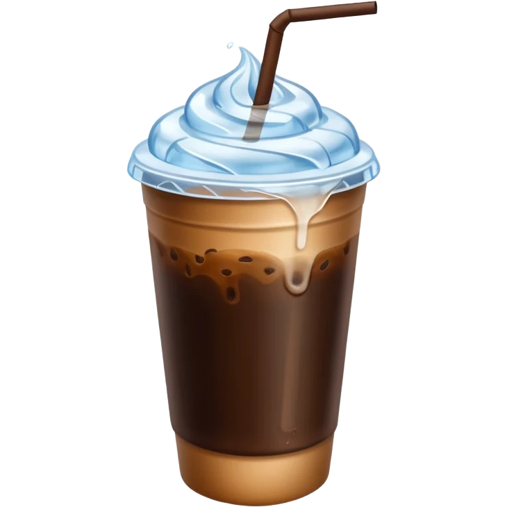 cold coffee emoji, takeaway cup with condensation and ice emoji
