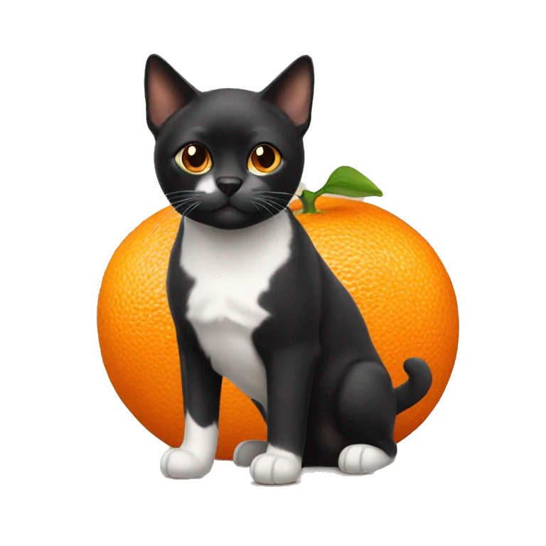 Orange cat with black dog emoji