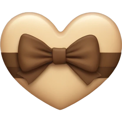 beige heart with a brown bow emoji